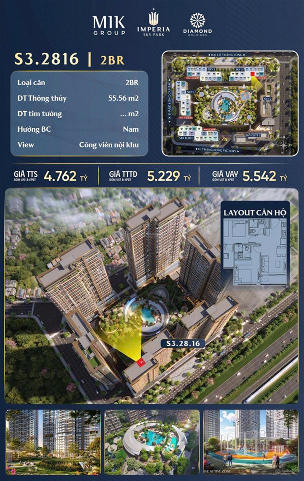 Bán căn 2 ngủ, diện tích 56m2 ban công hướng đông nam mát mẻ, tầng cao view nội khu yên tĩnh