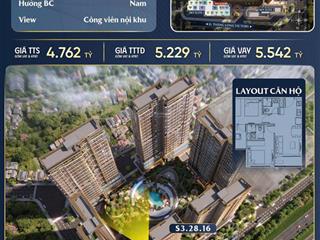 Bán căn 2 ngủ, diện tích 56m2 ban công hướng đông nam mát mẻ, tầng cao view nội khu yên tĩnh