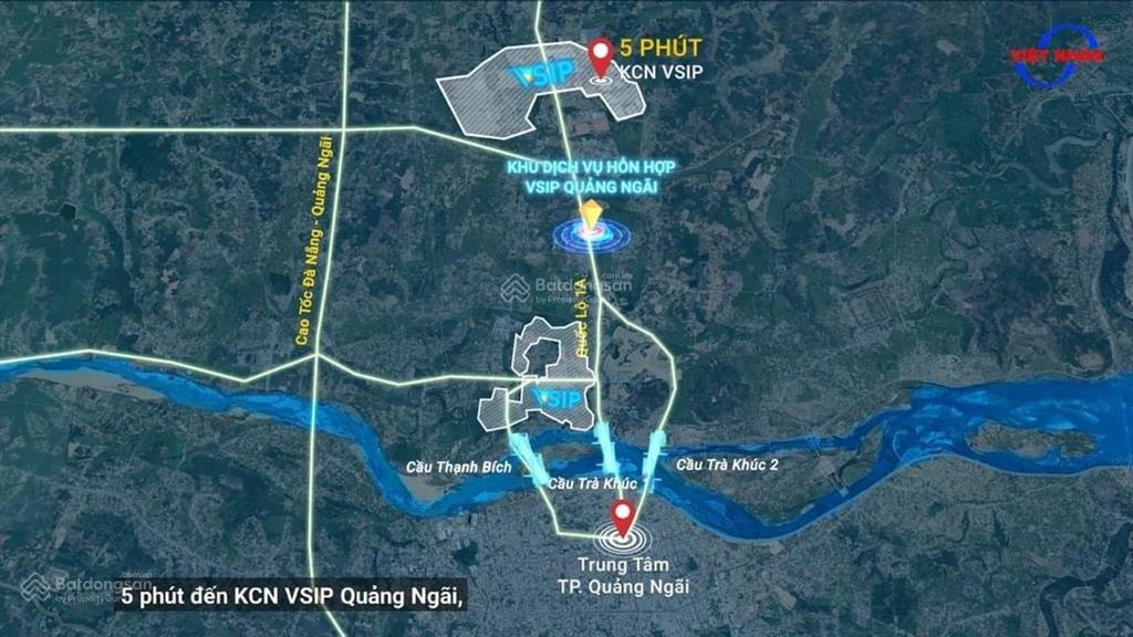Bán đất khu kinh doanh sầm uất tại dự án khu dịch vụ hỗn hợp vsip quảng ngãi giá chỉ 10,5 triệu/m2