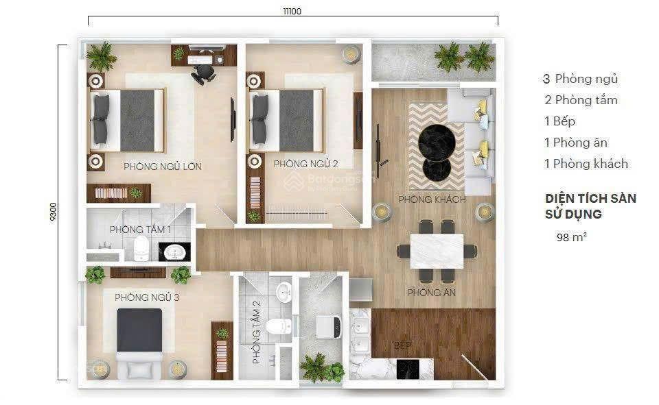 Bán căn hộ 75m² 2n2vs trần phú, hoàng mai, hn.