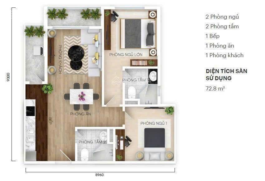 Bán căn hộ 75m² 2n2vs trần phú, hoàng mai, hn.