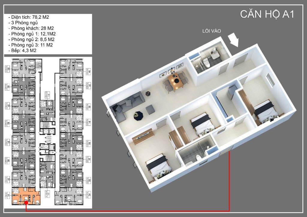 Bán căn hộ 70m2  2pn2vs tứ hiệp thanh trì
