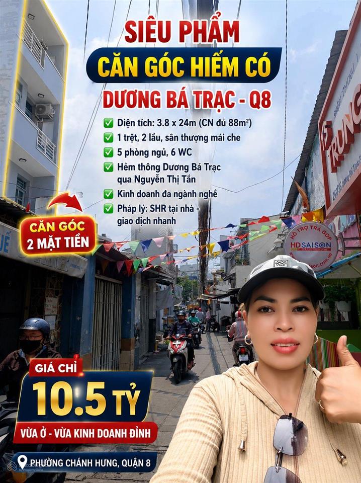 Siêu phẩm căn góc 4 tầng 88m2, mt hẻm dương bá trạc q8 vừa ở vừa kinh doanh đỉnh