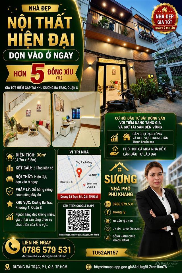 Nhà đẹp, nội thất hiện đại, dọn vào ở ngay. hơn 5 đồng xíu (tl)