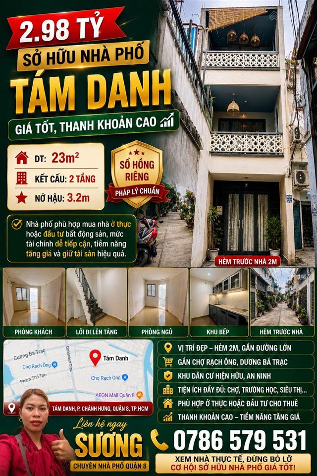 Chủ bán gấp trong 2 tuần giá chỉ 2,98 đồng tám danh  tạ quang bửu hxh , sau đó xây mới sẽ tăng gi