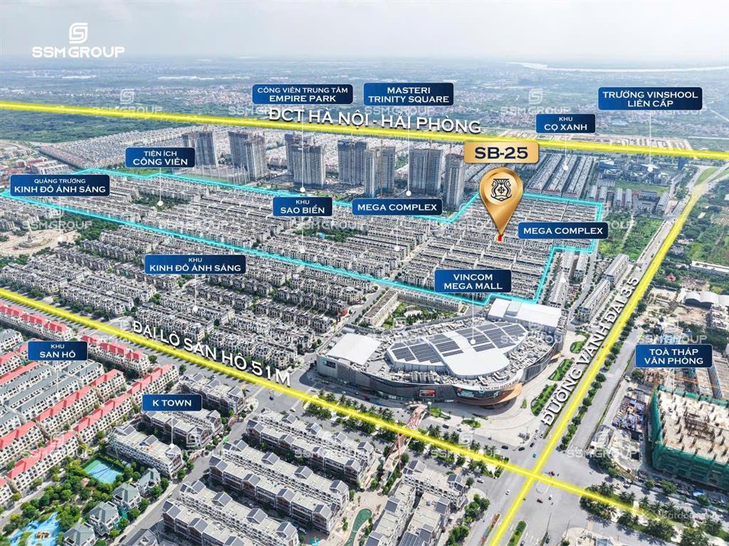 Shop xẻ khe sb25, tâm điểm kinh doanh ngay cạnh vincom mega mall, 20,5 tỷ