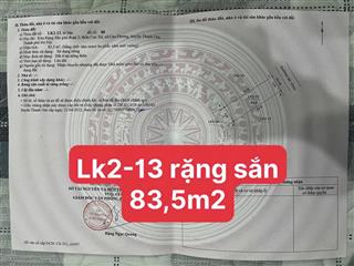 83.5m2, đất đg rặng sắn, dân hoà, thanh oai, giá chỉ (6xtr/m) diện tích 83.5m, mặt tiền 5m