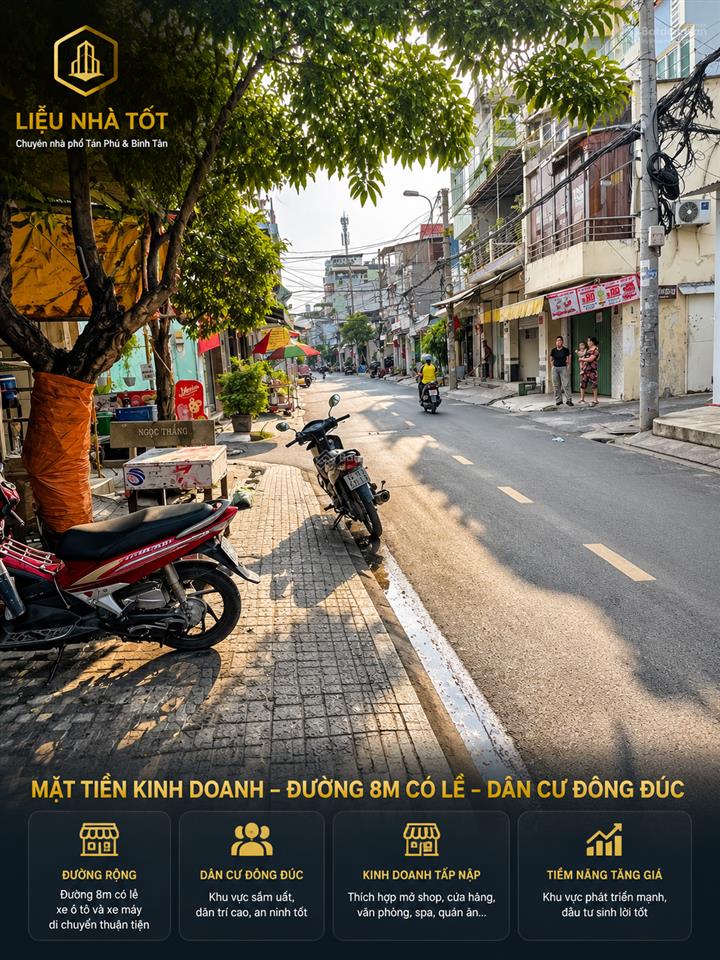 Bán nhà mặt tiền kd hẻm 8m tân kỳ tân quý, bình hưng hòa cn 57,2 m²  ngang 4,2m giá 5,85 t.ỷ
