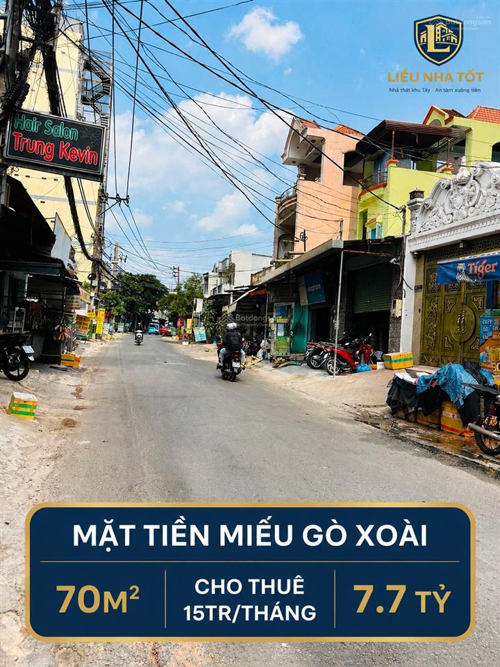 Mặt tiền miếu gò xoài bình tân | 70m2 | đang cho thuê 15tr/tháng | chỉ 7.7 tỷ