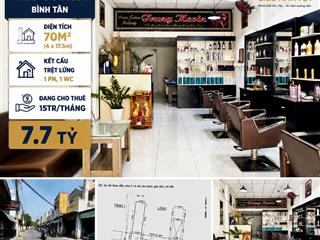 Mặt tiền miếu gò xoài bình tân | 70m2 | đang cho thuê 15tr/tháng | chỉ 7.7 tỷ