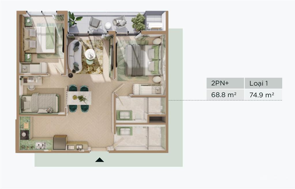 Chính chủ bán gấp căn 2pn+ chung cư galia view sông hồng trực diện  hướng đông nam mát mẻ