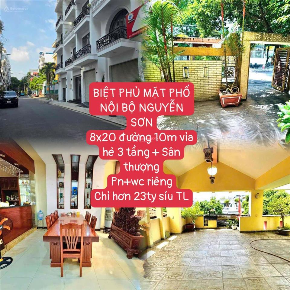 Biệt phủ + mặt phố kinh doanh tân phú  giáp tân bình  nguyễn sơn  lũy bán bích chỉ hơn 7 tỷ