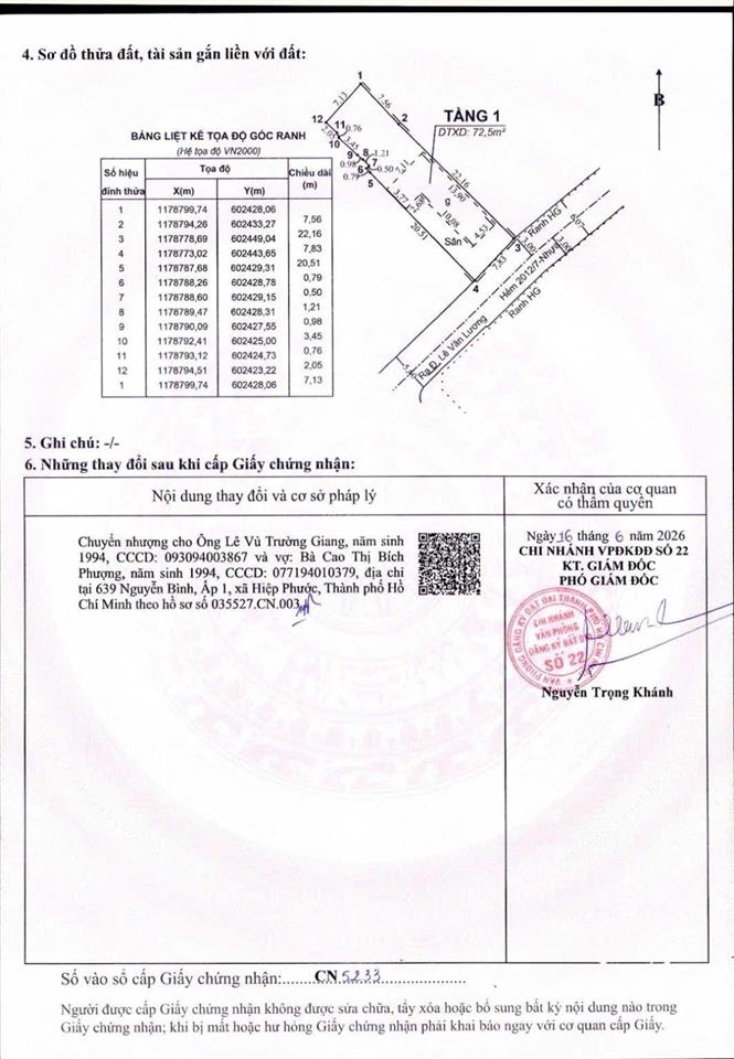 Cần bán nhà riêng gấp 222m2 vị trí đẹp đường thông
