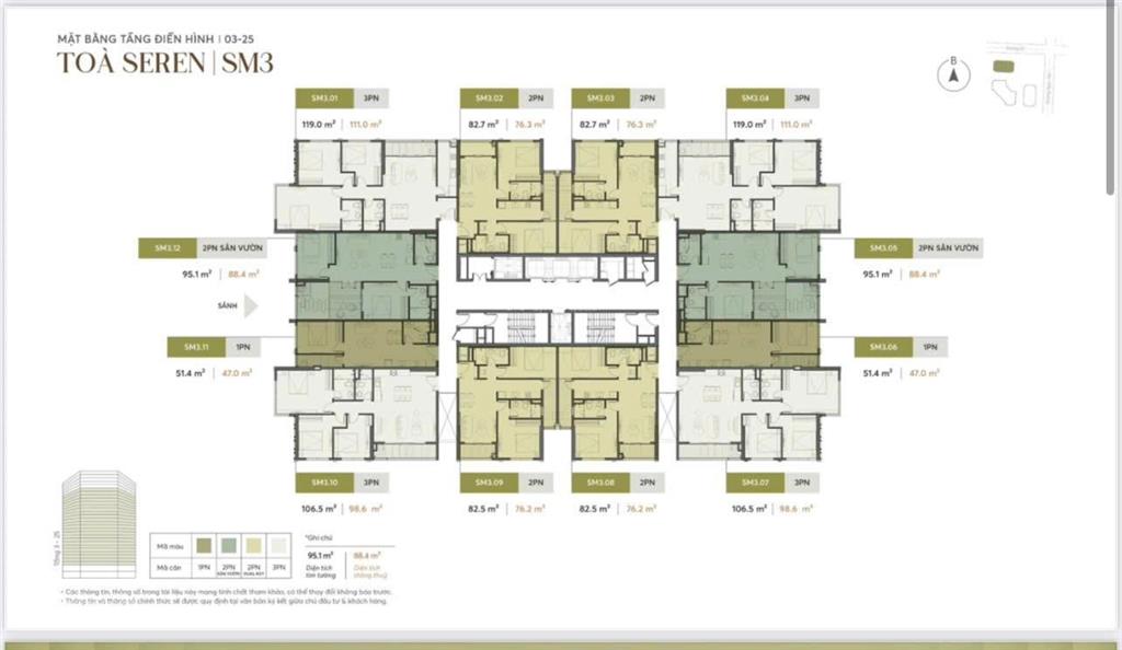 Bán gấp căn 2pn ngoại giao phòng ngủ giá tốt nhất dự án greenera southmark chỉ với 85tr/m2