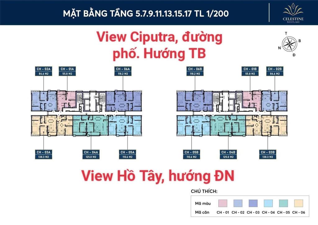 Căn 3pn đông nam view trực diện hồ tây, đang chiết khấu đến 11% (trực tiếp cđt)