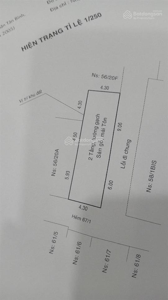 8,45 tỷ  65m2 hẻm ô tô gần cmt8  phạm văn hai  tân bình