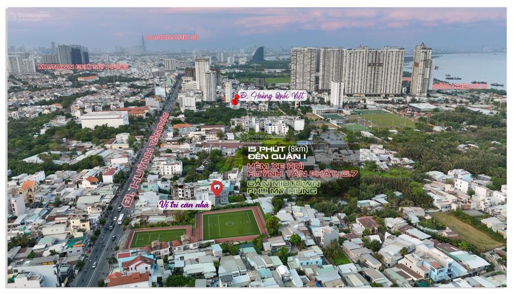 Thửa đất 5x10,1 (50,7m2) hẻm xe hơi huỳnh tấn phát q.7, giá 5,6 tỷ (101 triệu/m2)