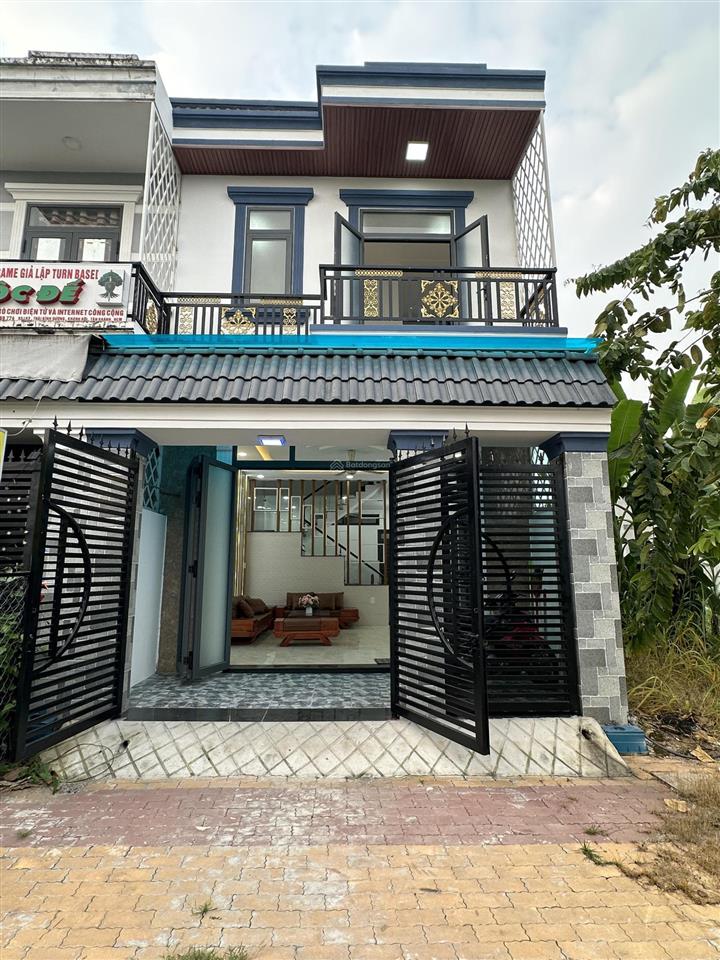 Bán nhà lầu trệt vị trí vừa ở vừa kinh doanh mặt tiền đường nhựa 12m khu dân cư sầm uất