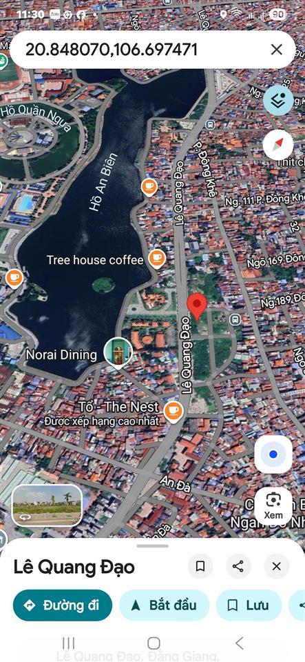 Chính chủ bán đất mặt đường lê quang đạo (đường văn cao kéo dài). view hồ an biên