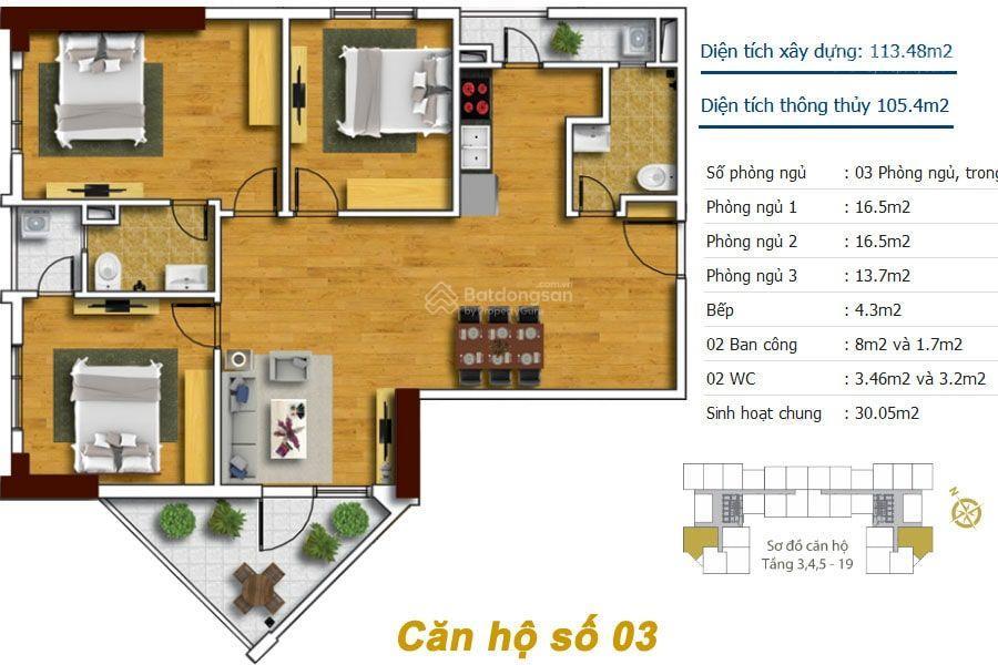 Bán căn hộ 3pn 105m2 view đẹp tại tecco skyville tower, căn góc, nội thất full, giá tốt