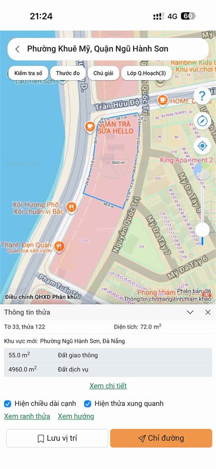 Cục đất lớn sót lại mặt tiền chương dương view sông đối diện dự án sun group
