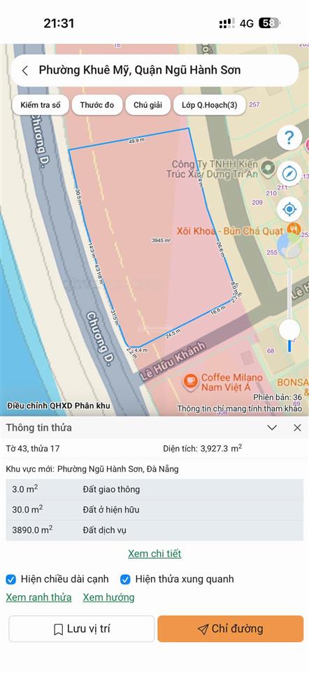 Cục đất lớn sót lại mặt tiền chương dương view sông đối diện dự án sun group