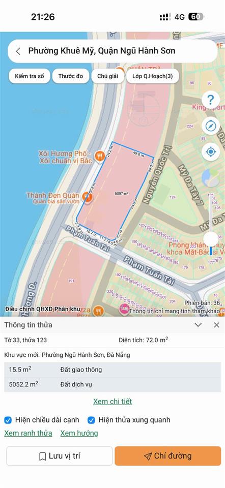 Cục đất lớn sót lại mặt tiền chương dương view sông đối diện dự án sun group
