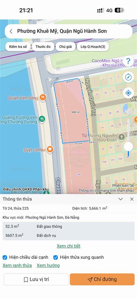 Cục đất lớn sót lại mặt tiền chương dương view sông đối diện dự án sun group