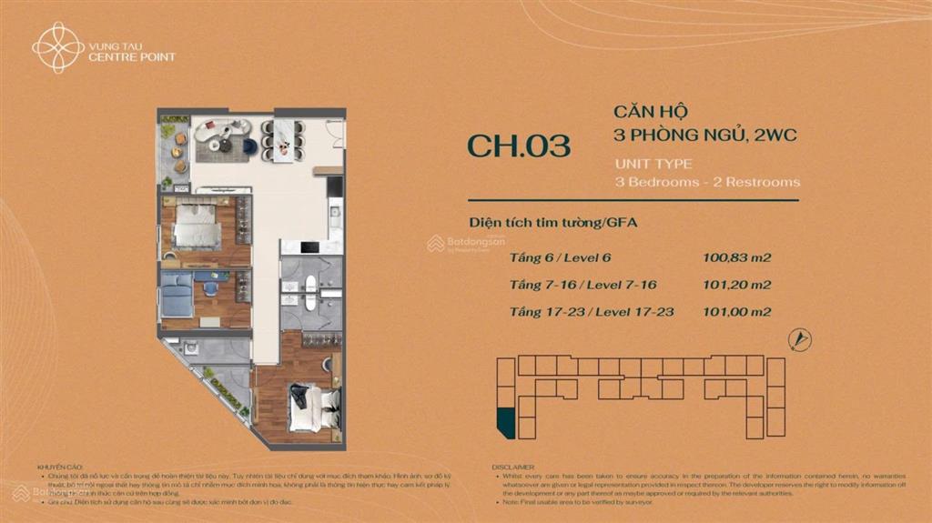 Căn hộ 3 phòng ngủ 2wc căn góc 2 mặt tiền thoáng mát, giá chỉ hơn 5 tỷ