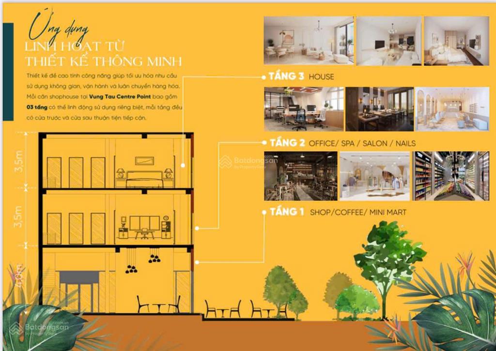 Căn hộ tầng trệt shophouse mặt tiền 2/9 diện tích 400m2 tại dự án cao cấp vung tau centre point