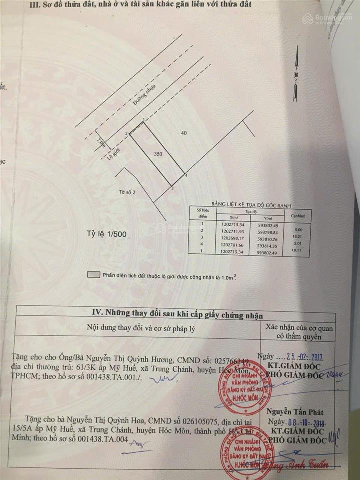Bán gấp đất ở đô thị 5m x 18m sổ hồng riêng 1/tô ký, bà điểm, hóc môn giá rẻ nhất khu vực