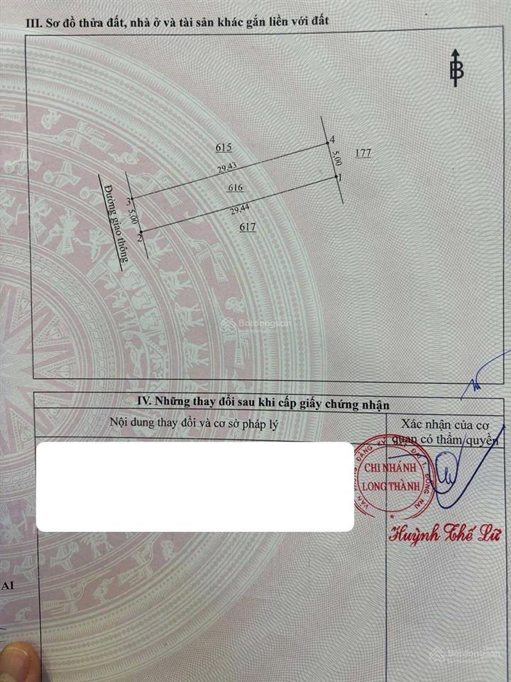 147m2 đất ngay trung tâm long thành, sổ riêng, vị trí đẹp vừa ở vừa kinh doanh ngay. giá chỉ 25tr/m