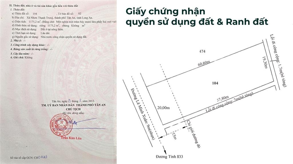 Bán đất thổ cư 1.175,2m2 (chính chủ)