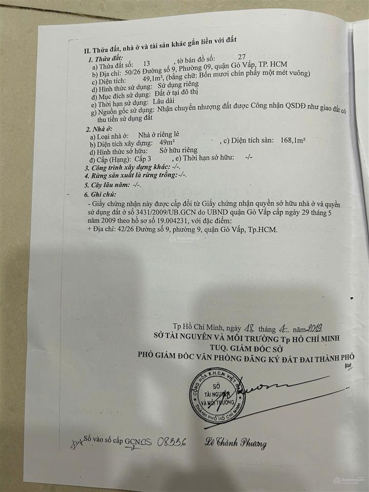 Bán nhà chính chủ  hẻm thông bàn cờ  không ngập nước  tiện ích cách 100m đầy đủ