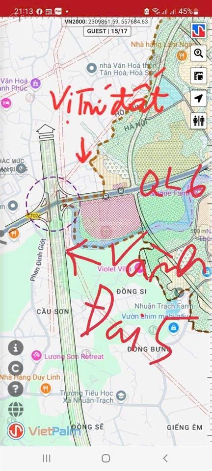 Bán đất 100m2 làn 2 sát quốc lộ 6, nhà máy cp, xe bus hà nội, tàu điện hòa sơn, lương sơn, hòa bình