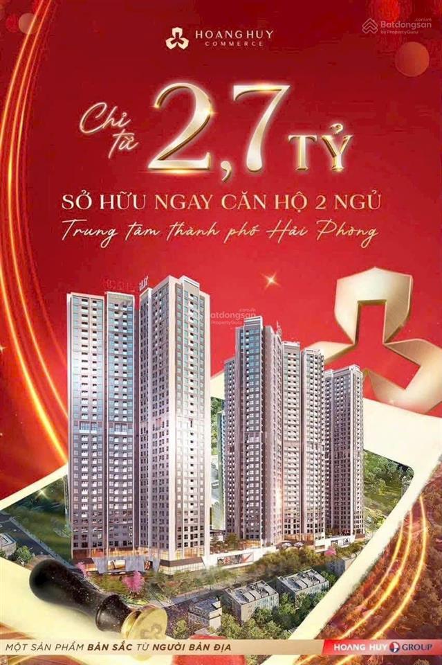 Bán căn hộ cc tại hoàng huy commerce, 2,7 tỷ, 67,4m2, giá chính sách mới