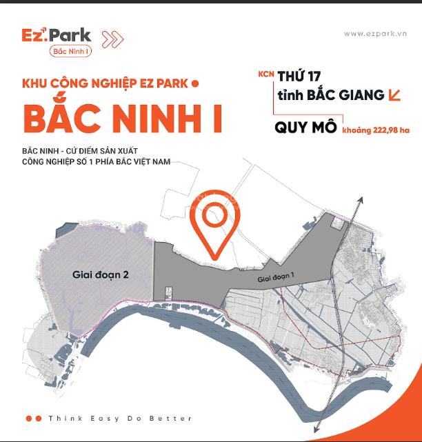 Đất khu công nghiệp ez.park bắc ninh i (kcn tiên sơn ninh sơn) tách lô 10000m2 3,51 triệu/m²
