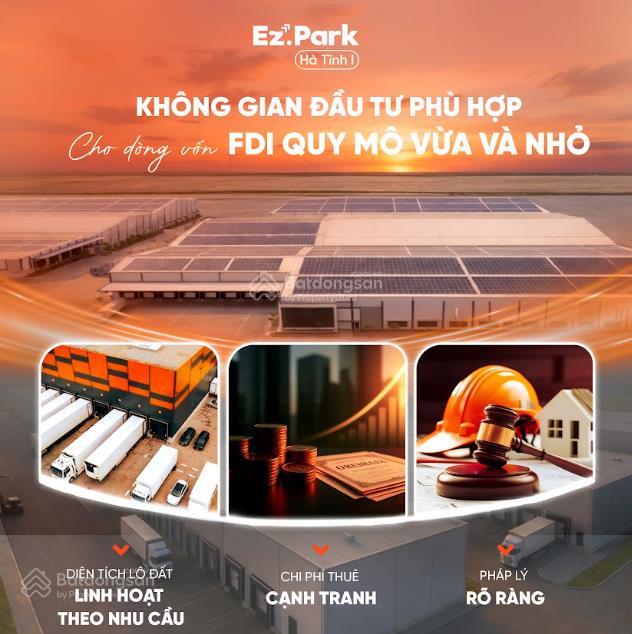Đất kcn ez.park hà tĩnh i (ccn đức thọ) 397.800 m2 có tách lô giá 55 usd/m² phù hợp xd kho/xưởng