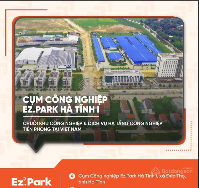 Đất ccn đức thọ kcn ez. park hà tĩnh i giá 1,435 tr/m2 dt tổng 39.78ha tách lô từ 0.45ha (4.500m2)