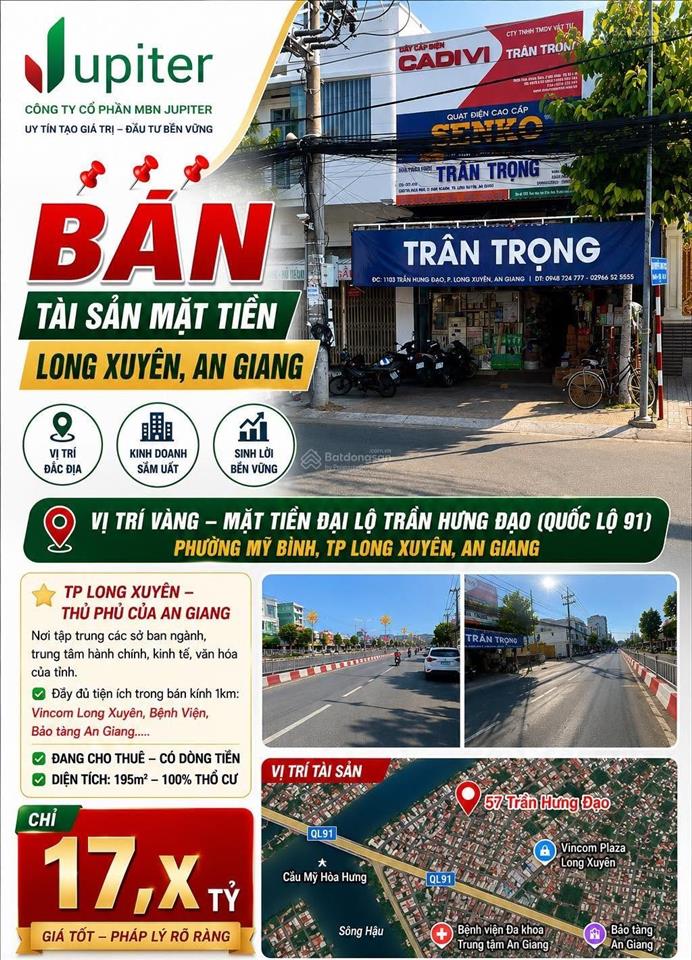 Mặt tiền trần hưng đạo (quốc lộ 91) tp long xuyên, an giang