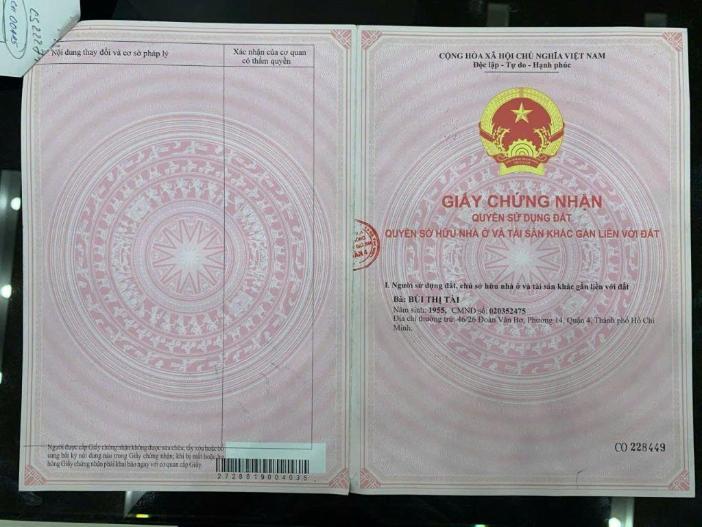 Bán nhà 414/28/9 Đoàn Văn Bơ, P.Khánh Hội, TPHCM. 99m2 SHR chỉ 9.8 tỷ. Lh: 0917873287