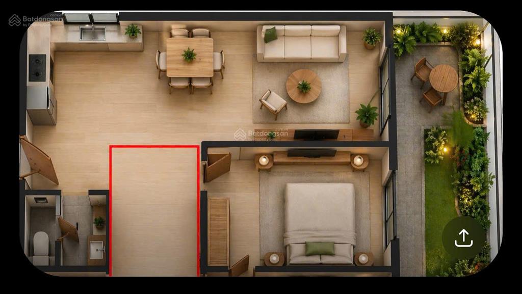 Bán căn 1pn + sân vườn tầng 6 tòa f2 sun fours đà nẵng, giá gốc cđt, nhận ngay 10 triệu khi ký hđ