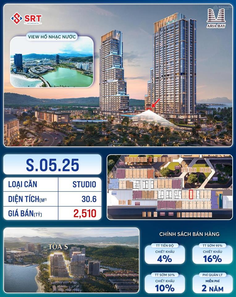 S.05.25 studio nhỏ, giá trị lớn giữa lòng aria bay 1 một căn studio 30,6m giá tốt