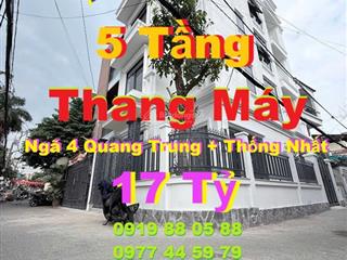Biệt thự 2 mặt tiền, xe 16 chỗ tới nhà, ngã 4 quang trung + thống nhất, 17 tỷ