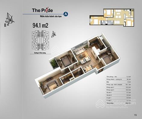 Bán cc the pride, đường tố hữu, 6 tỷ, 94m2, 3pn, 2vs, siêu hot!