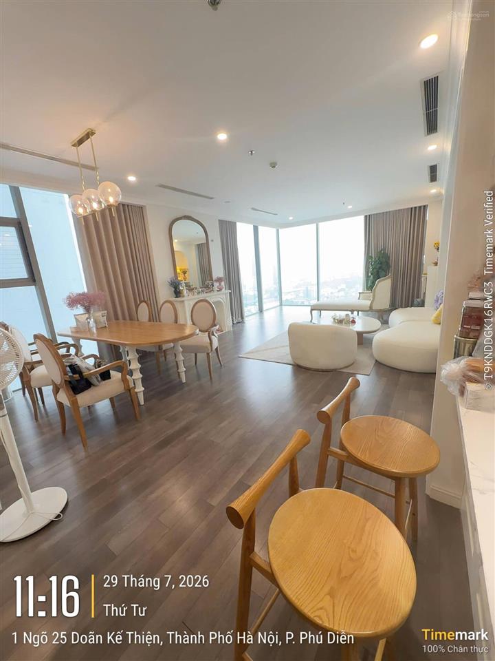 Bán căn góc 3pn, 2wc, 144.5m2, full nội thất, ban công đông bắc tại the nine, em đức 0387 896 ***