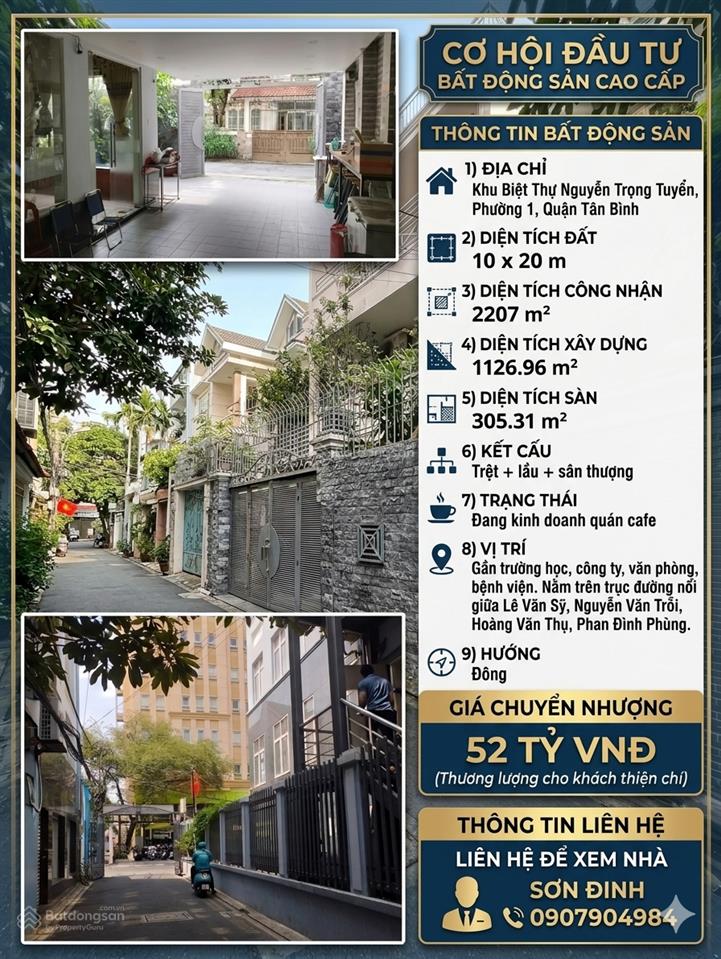 Bán biệt thự đẹp tại nguyễn trọng tuyển, 50 tỷ, 207m2, hàng hot