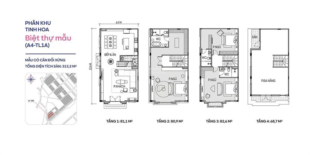 Bán cắt lỗ 4 tỷ  bán gấp tứ lập hoàng gia vinhomes cổ loa 127,5 m2 mặt tiền 8,5m2 giá 47.5 tỷ