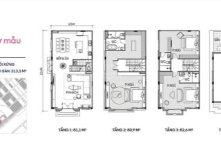 Bán cắt lỗ 4 tỷ  bán gấp tứ lập hoàng gia vinhomes cổ loa 127,5 m2 mặt tiền 8,5m2 giá 47.5 tỷ