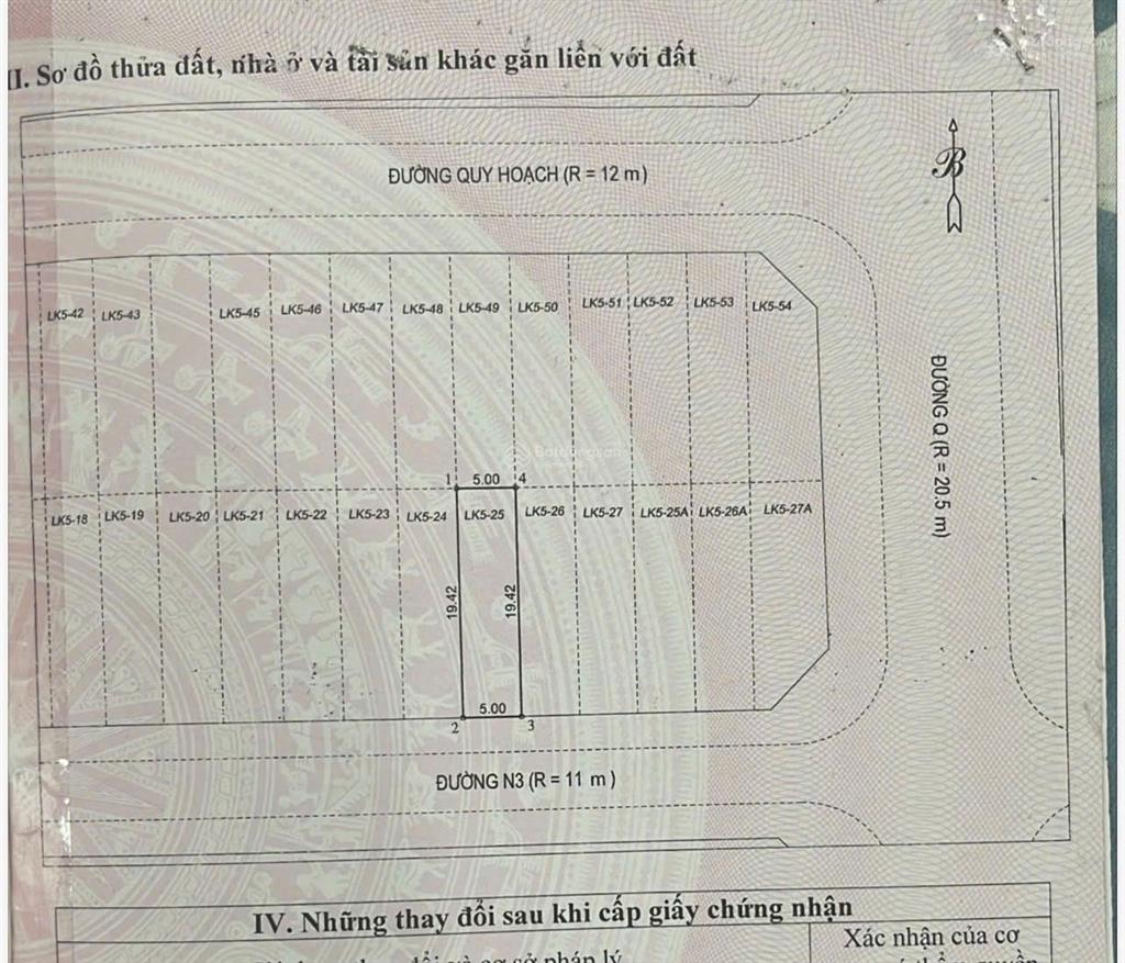 Giảm giá bán đất nền khu ata phú mỹ, lô lk525, diện tích 97,1m2, hướng đông nam